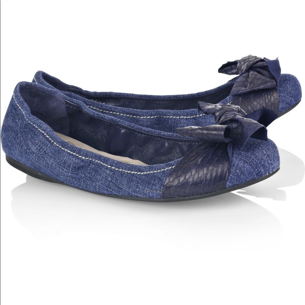BRAND NEW Miu Miu denim ballerina flats - size 9.5